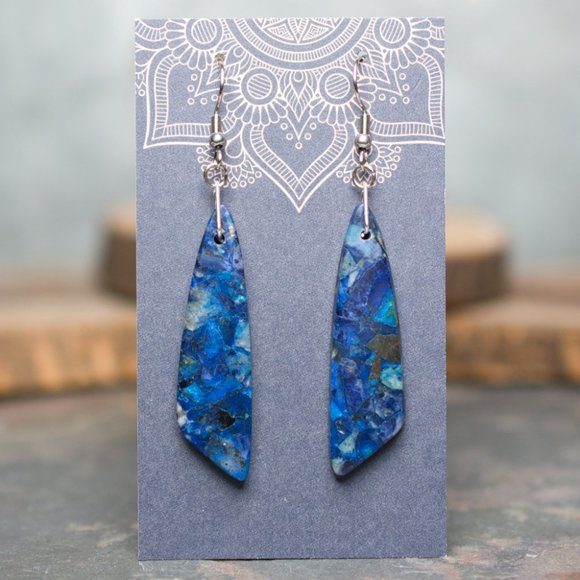 Lapis Lazuli Dangle Earrings – A - Picture 1 of 1